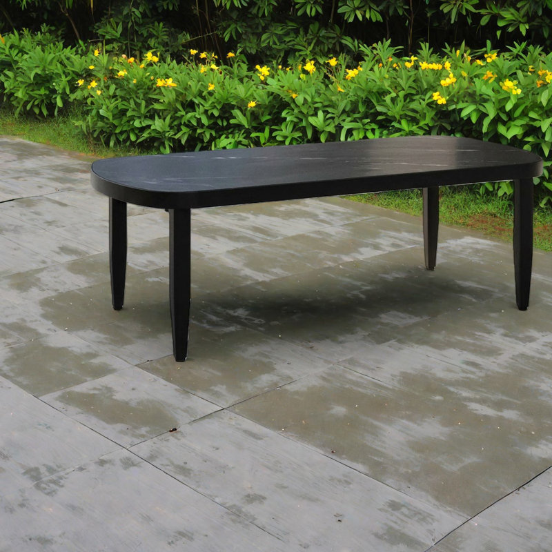 Tables de patio durables, 47 po en marbre fritté, pour utilisation moderne