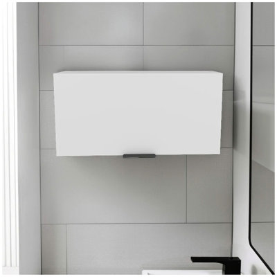 Elsah Pull-Up Door Wall Cabinet, Compact Kitchen, Garage Or Bathroom Storage Unit