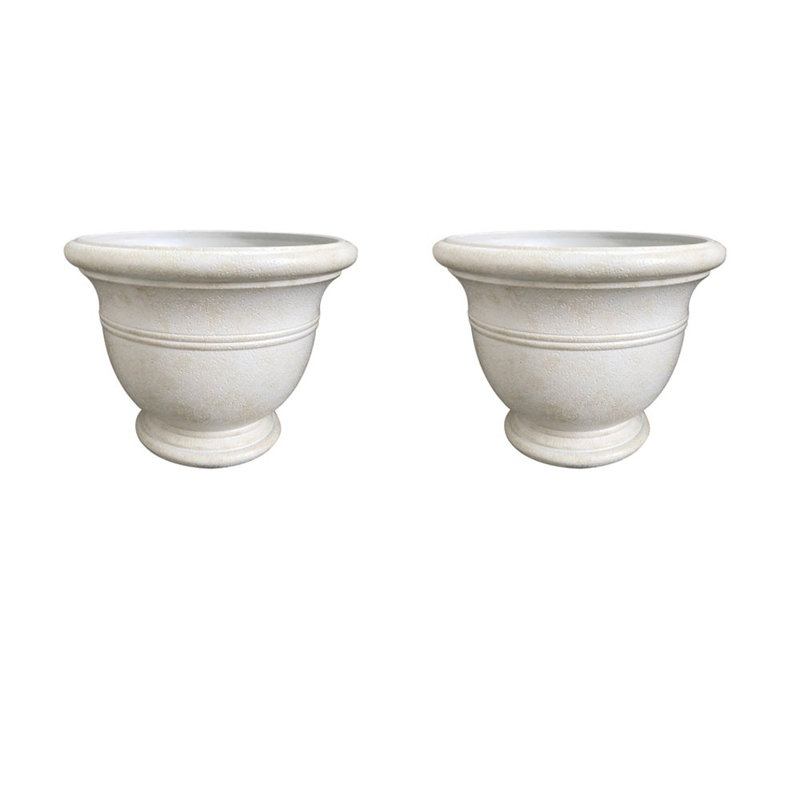 14" Jean Pierre Planter, Brownstone (2 Pack)