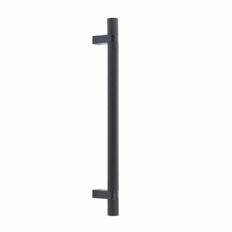 Poignée de meuble rectangulaire Emtek Select 18 po d'un centre à l'autre et tige moletée, 12", Bronze huilé