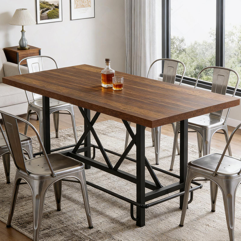 Rustic Pub Bar Counter,Sturdy Bar Table