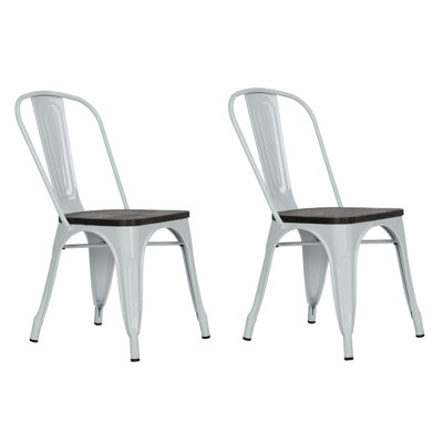 Arzola 44.4 cm H Slat Back Stackable Side Chair