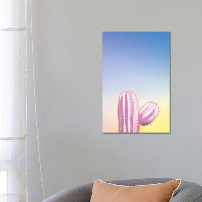 My Pink Cactus by Beli - Wrapped Canvas Painting