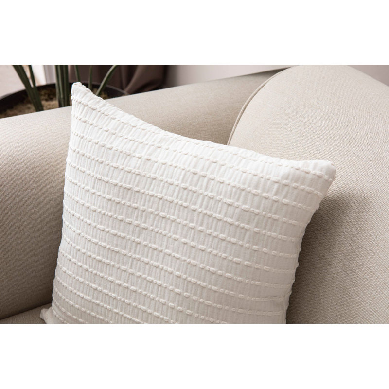 Ensemble de housse de coussin Elegant (2 pièces), blanc, 16,9 po x 16,9 po | Tissu 100% polyester, doux et durable | Lavable à la machine, parfait pour la décoration intérieure et le confort, idéal pour les canapés et les chaises