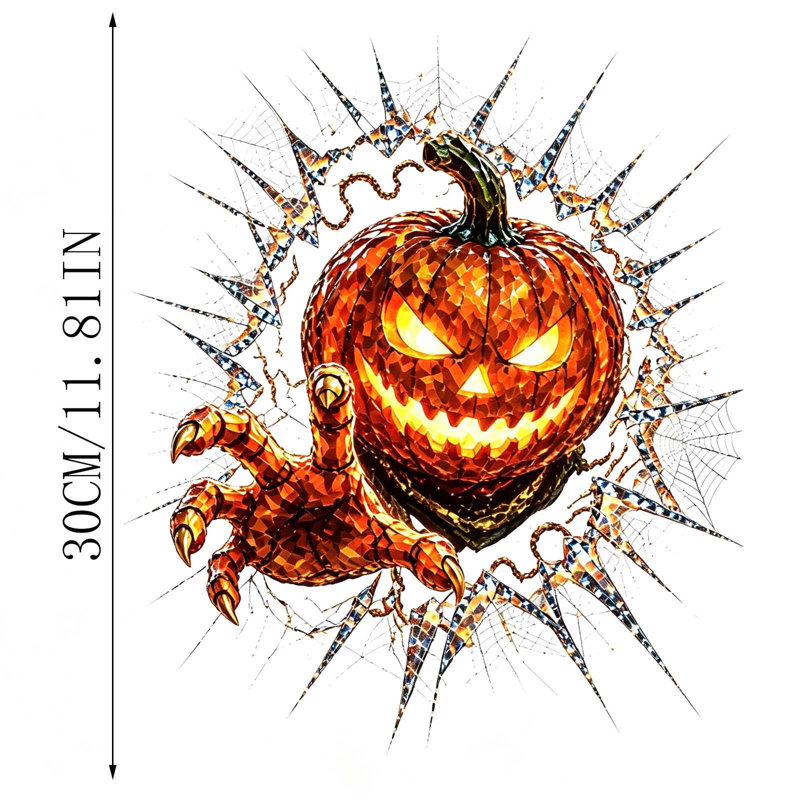 Décorations d'Halloween : autocollants pour fenêtres, sorcière effrayante, citrouille, fantôme, autocollants pour vitres amovibles, décorations de fenêtre effrayantes pour Halloween.