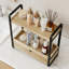Organisateur de comptoir à 2 niveaux avec tiroir, étagère de meuble-lavabo en bois pour l'organisation de la cuisine, du bureau et de la salle de bain-854729331