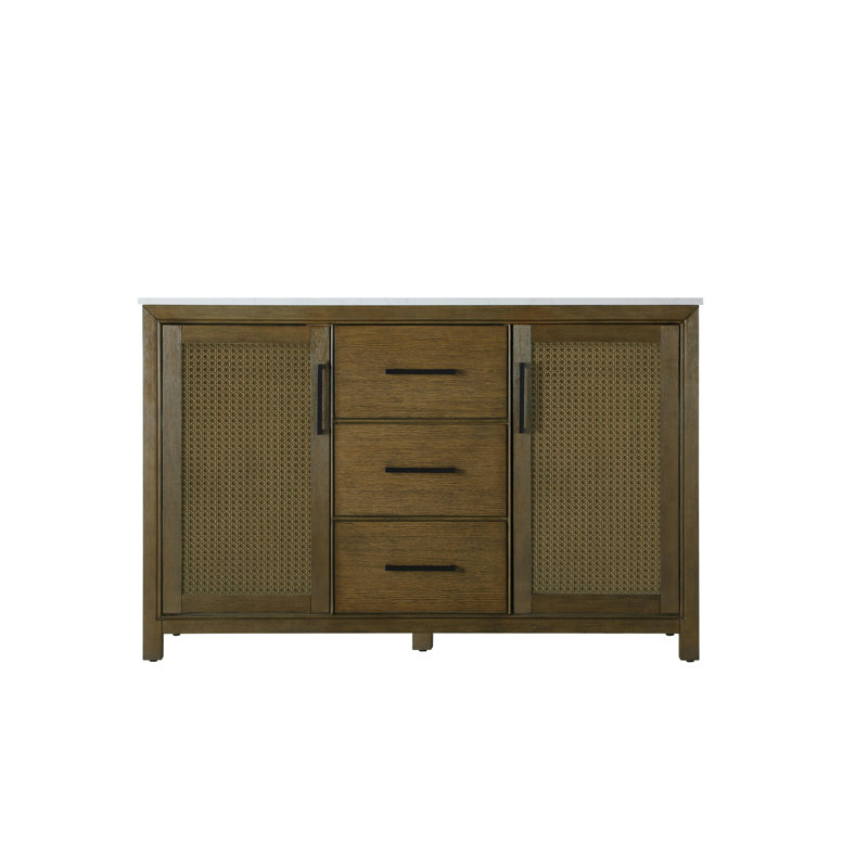 Meuble-lavabo double 54 po, Noisette chêne