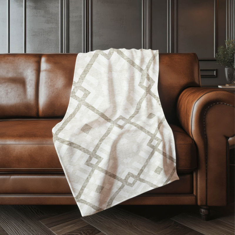 Jeté géométrique Addison Sherpa ASB616, Beige