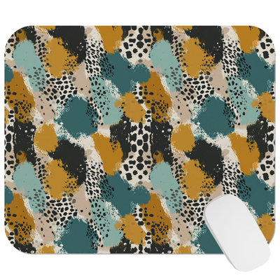 Animal Print Pattern XI Modern Gaming Cute Office Laptop Desk Pad Gift Mat Square Rectangle Non-Slip Mousepad
