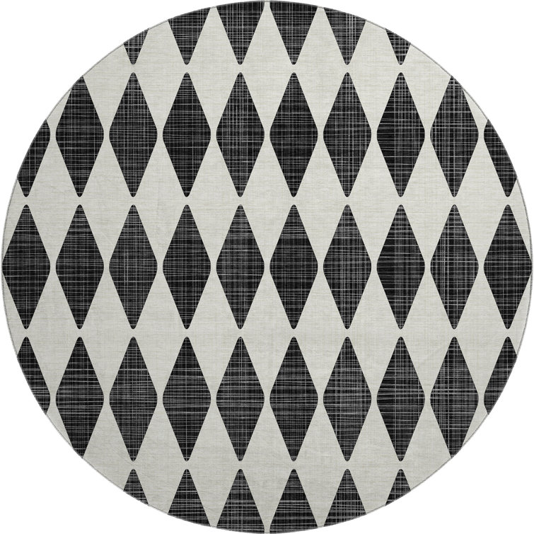 Premium Machine Washable Cerrito AMF578 Black Rug