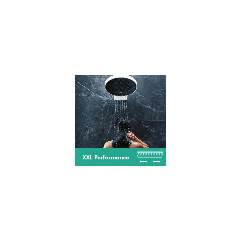 Hansgrohe Rainfinity Shower Head 250 with Wall Connector Trim, 2.5 GPM, Matte Black
