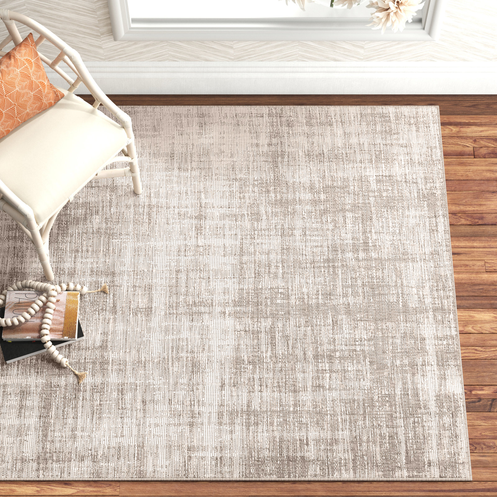 Rossa Camel Gray Outdoor Rug, Rectangle 5'3" x 7'7"