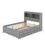 Lit plateforme double avec lit gigogne, tiroirs et port USB-411306441