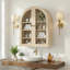 Solid Wood Oval Accent Cabinet-1694448498