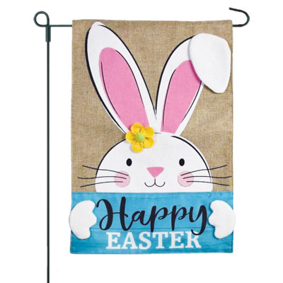 Polyester de 2 côtés 18 po x 13 po happy drapeau de jardin