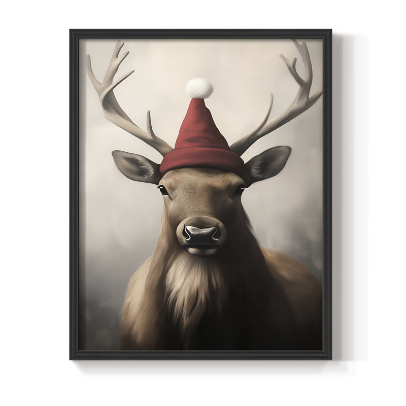 Christmas Holiday Art -Series 2-CCCXV Framed Print - Solid Wood, H 15 po x l 12 po, Noir, noir, noir, noir
