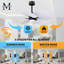 Alessandra Tropical - Five Blade Ceiling Fan - Integrated LED -Matte Black Finish -Light Blue Blades-968185000-968185007