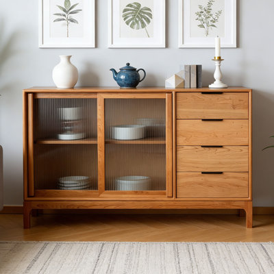 Multi-functional storage solid wood sideboard