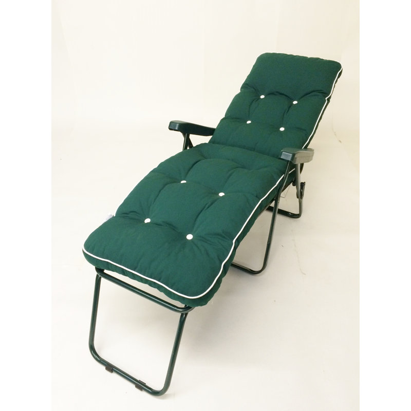 Leni 161cm Long Reclining Single Chaise with Cushions, Hunter Green