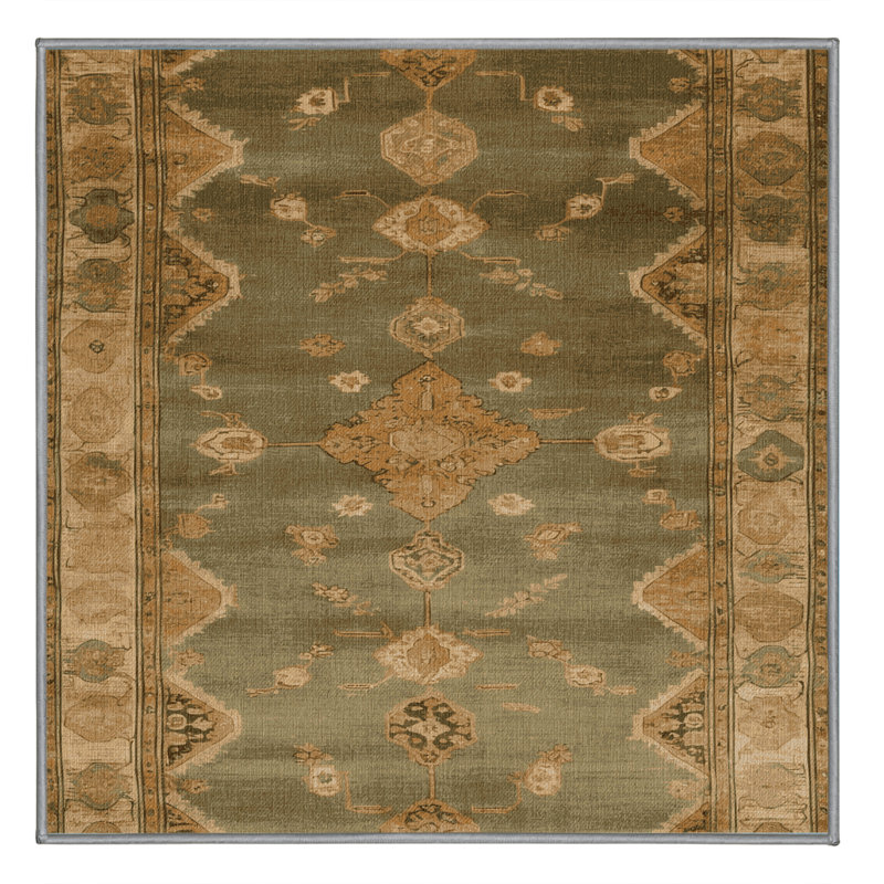 Tapis brun lavable à la machine, Carré 6 pi