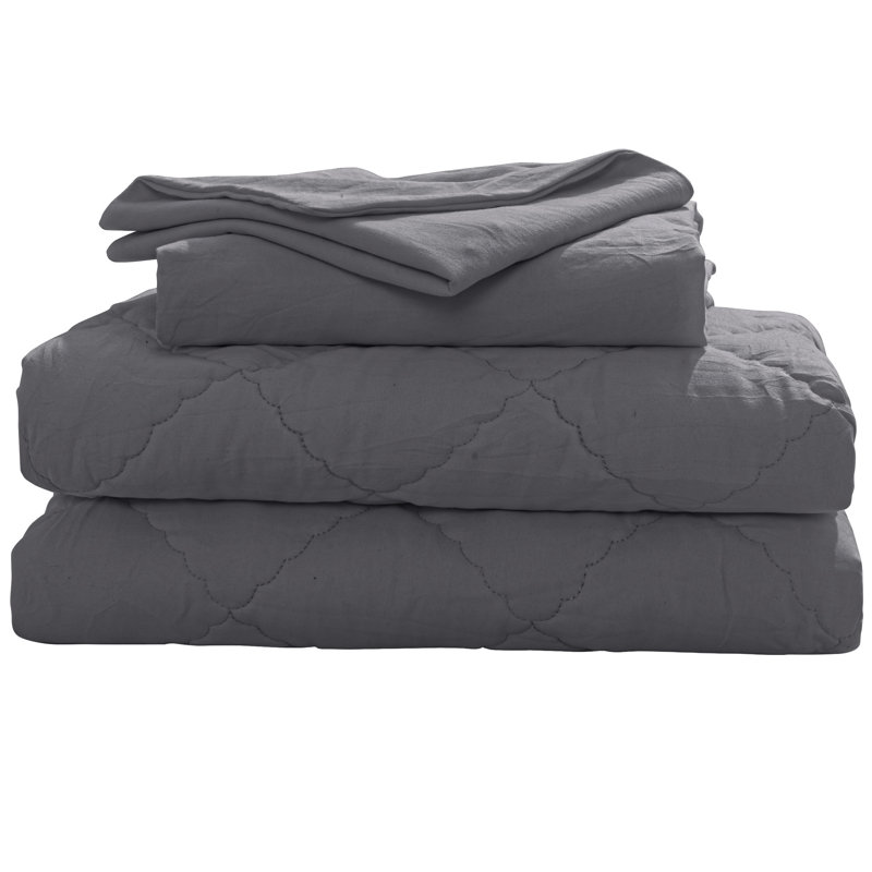 Ensemble de literie pour lit de bébé 4 pièces, comprenant un édredon matelassé, un drap-housse, un drap plat et une taie d'oreiller - NTBAY