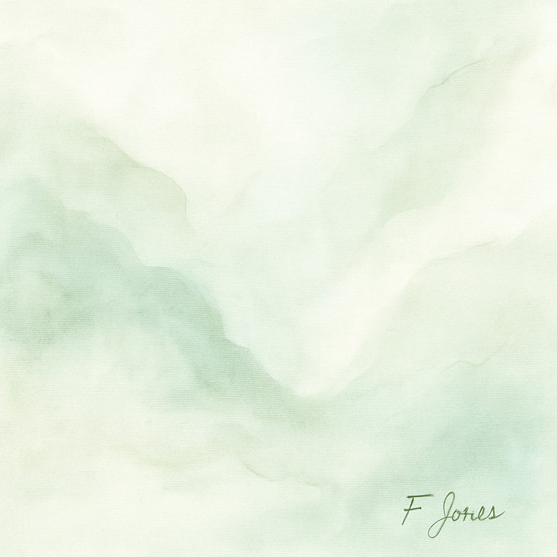 Whispering Greens - Art abstrait aquarelle, H 20 po x l 20 po