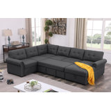 U Shaped Oversized Sleeper Sectional Sofa Pull Out Bed With Storage Chaise