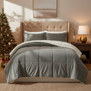 3- Piece Ultra Soft Fluffy Sherpa Down Alternative Comforter Set