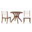 Ensemble de table de salle à manger en noyer: table ronde de 39,4 po + 2 chaises - ensemble de cuisine traditionnelle avec plateau de table incrusté, pieds courbés élégants pour la salle à manger