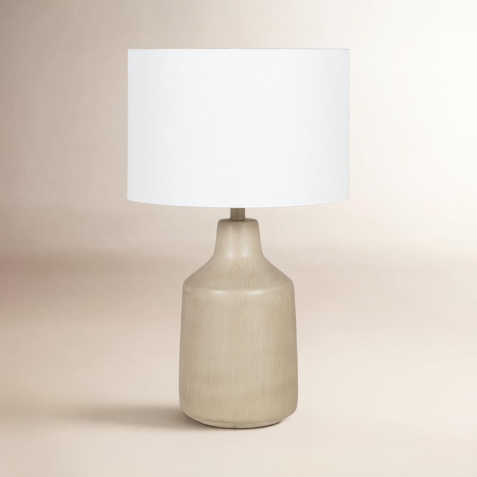 Lockwood Concrete Table Lamp, Beige Base / White Shade