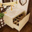 Meuble-lavabo mural flottant, 30 po, grand espace de rangement, formaldéhyde bas, assemblage rapide sans évier, chêne, rangement à grands tiroirs, -, Carb2