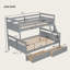 Twin Over Full Bunk Bed with Ladder and Two Storage Drawers, Convertible Solid Wood Frame with Safety Guardrails-1992153482