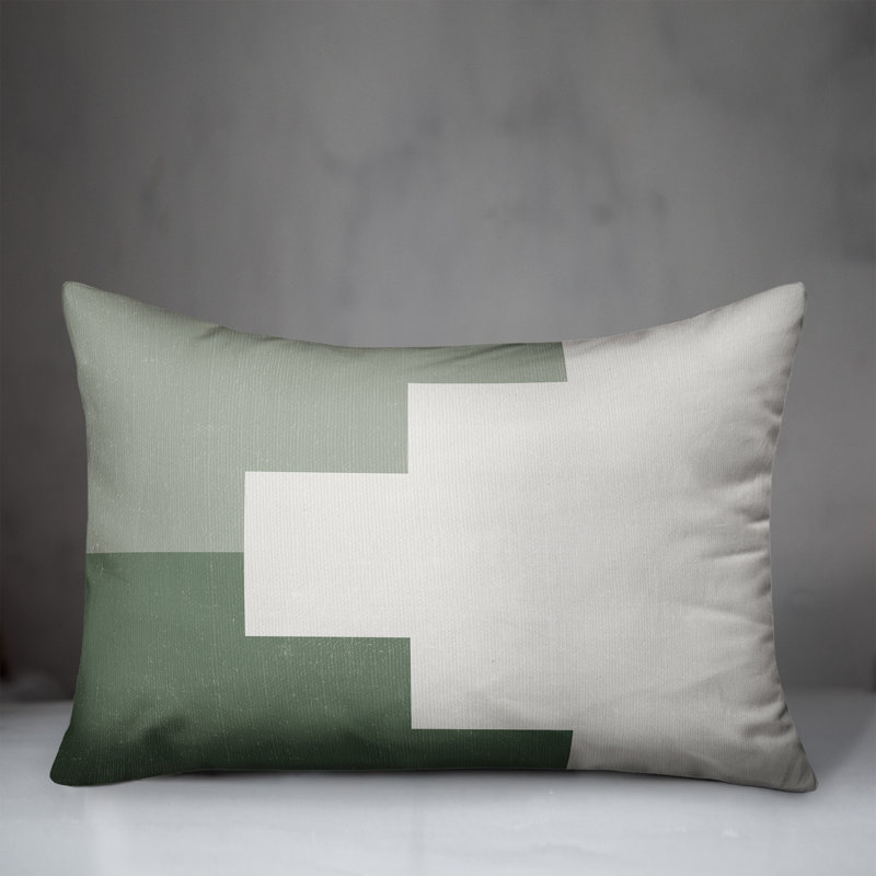 Abstract Outdoor Throw Pillow, Green