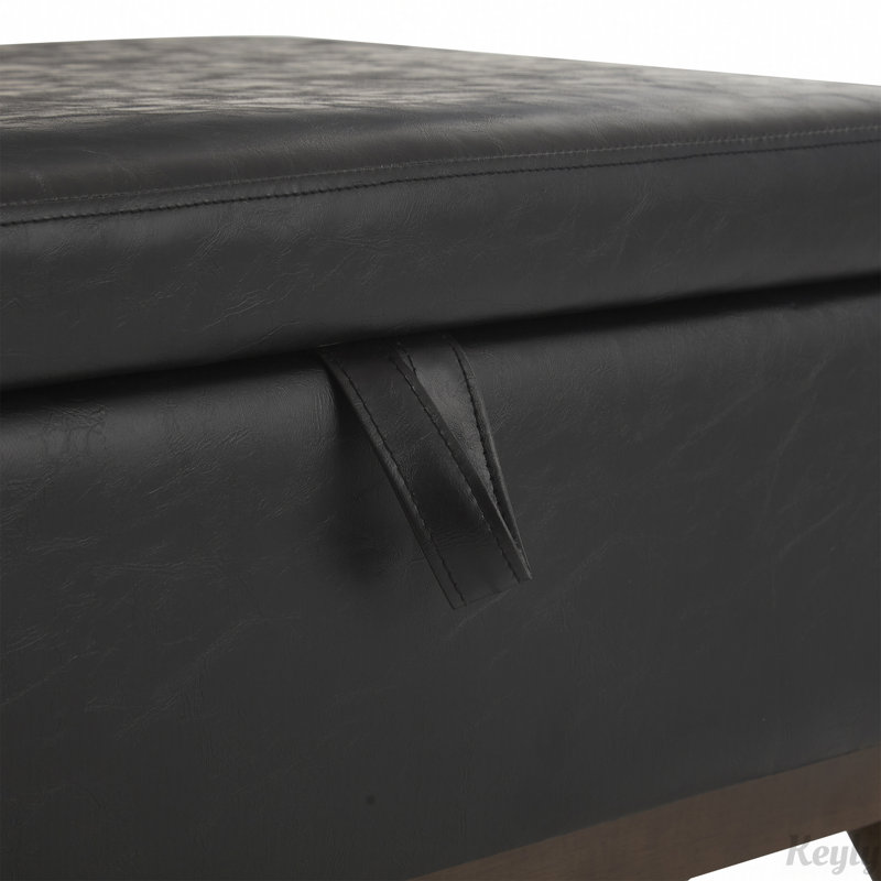 Banc de rangement Mid-Century, Noir