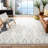 Powell Hand Knotted Wool Viscose Geometric Rug in Ivory/Gray-1458052201