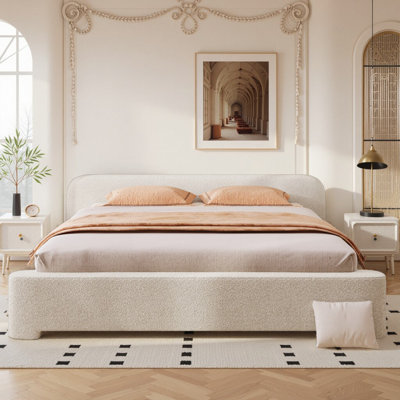 Modern Minimalist Upholstered Platform Bed Reliable support
