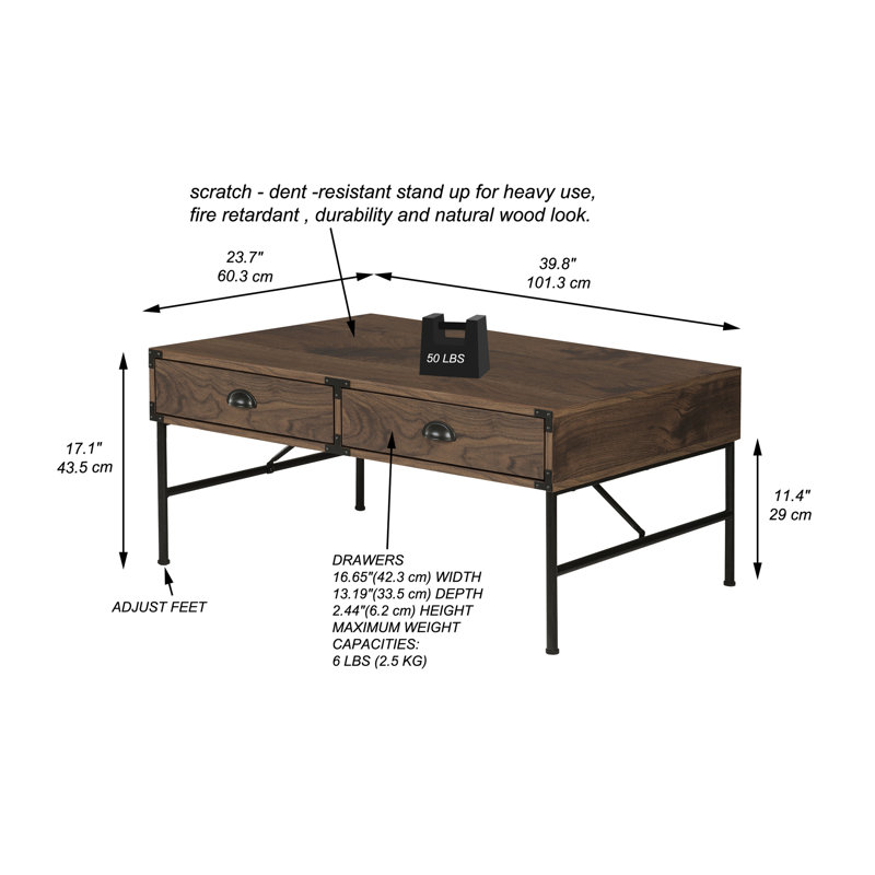 Mykeal Solid Wood Coffee Table