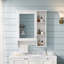 Armoire de salle de bain 3 en 1, fixation murale 24 po avec tablette réglable et barre de tour, miroir haute définition pour le rangement-130837424