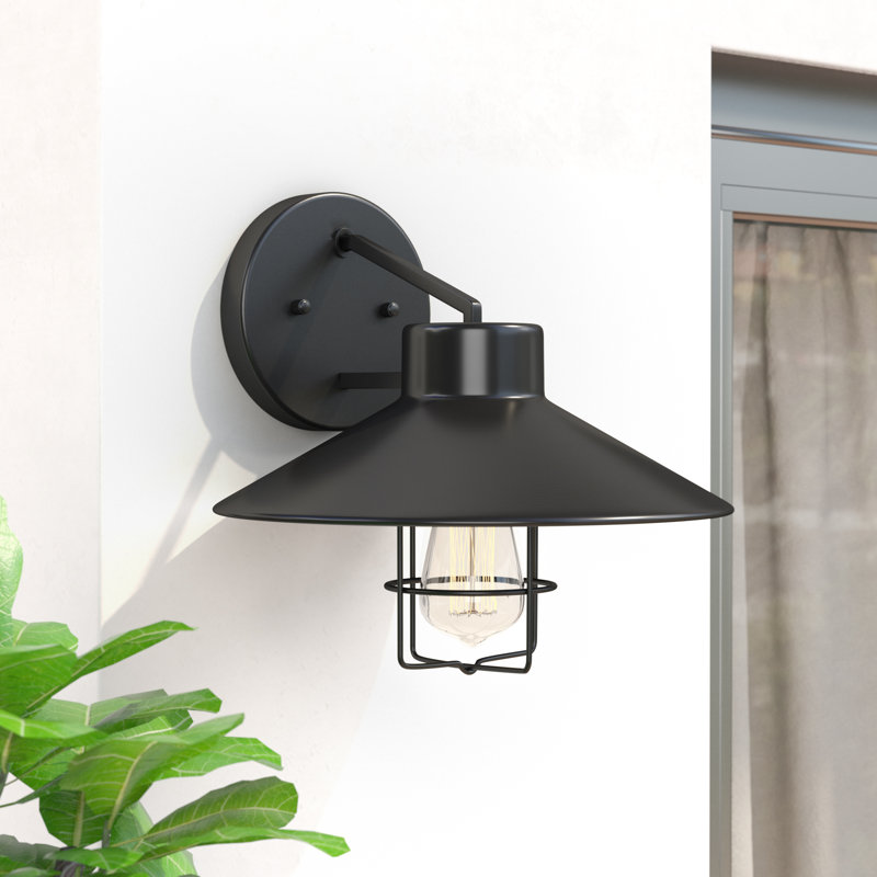 Luminaire de grange d'extérieur Dan, H 11,5 po x l 12 po x p 12,5 po, Noir