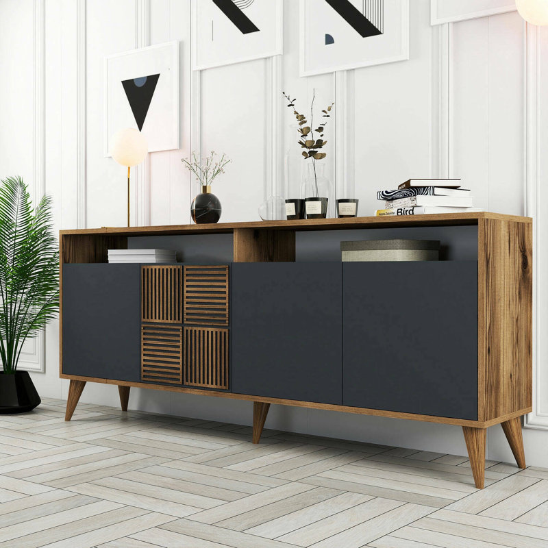 Mishel 180cm Sideboard, Walnut/Anthracite