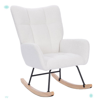 Modern Teddy Upholstered Nursery Rocking Chair for Living Room -  George Oliver, 8E0F7329245F4758825B289FCE1592EE