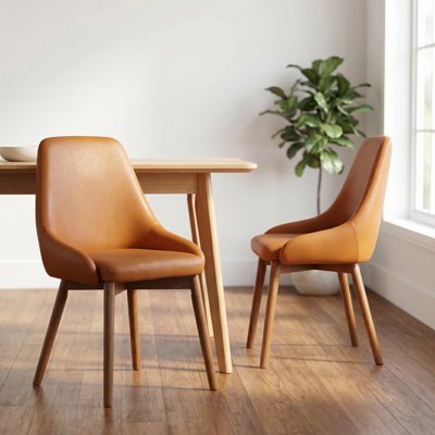 Comfortable Dining Chair With Soft Seat & Wood Legs For Kitchen And Dining Room