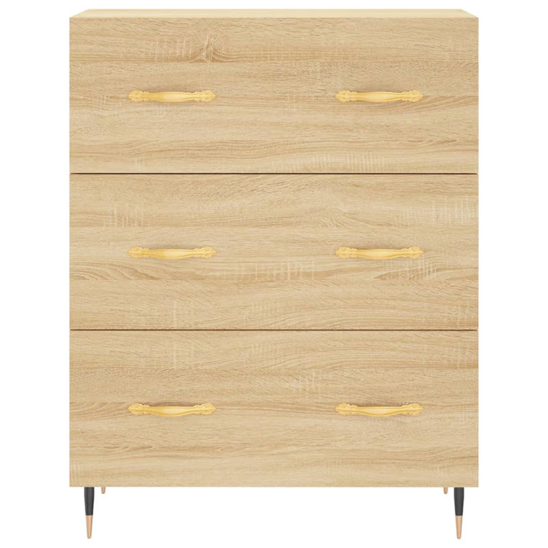 Haleigh 69.5cm W 3 - Drawer Chest of Drawers, Sonoma Oak