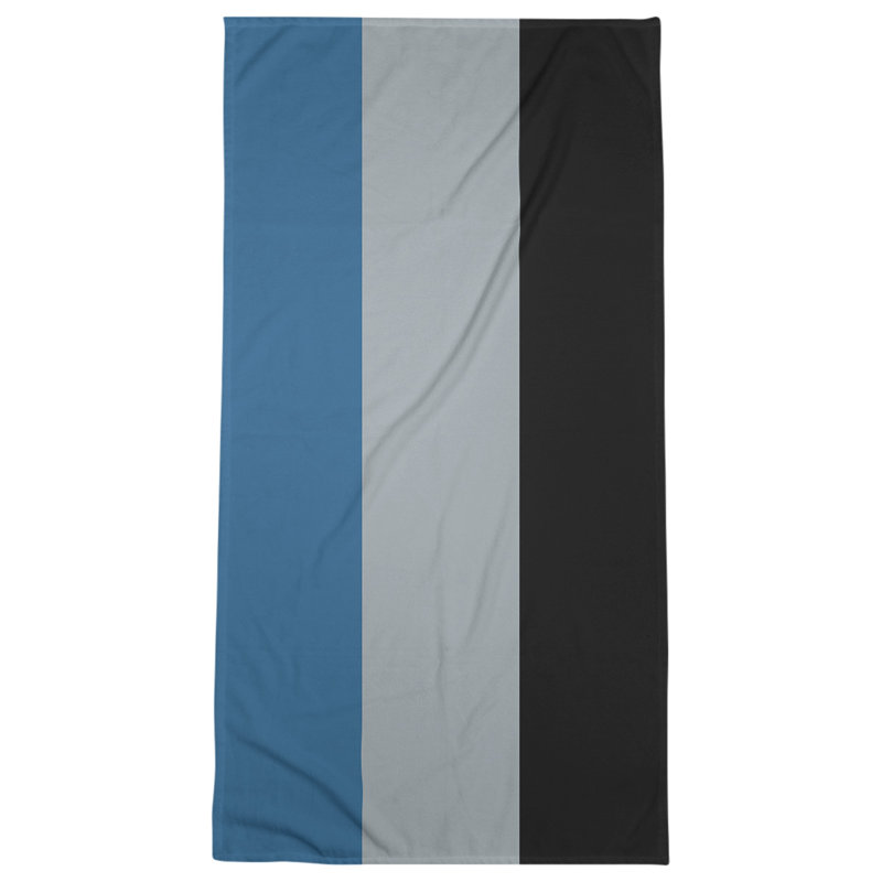 Columbus Lightweight Beach Towel, Microfiber, Blue/Silver/Black