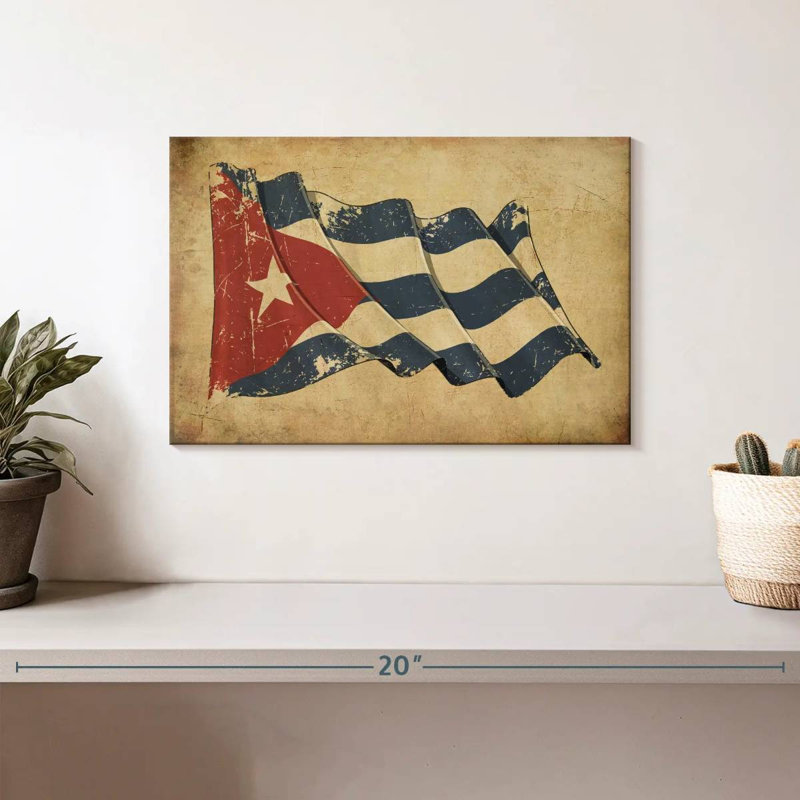 Drapeau cubain Borges, H 8 po x l 12 po
