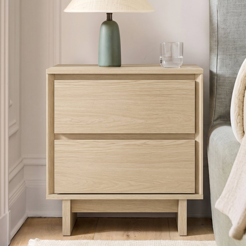 19.7'' W Particle Board / Chipboard Nightstand, Beige