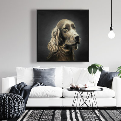 Field Spaniel - Brown Framed Canvas for Home Decor