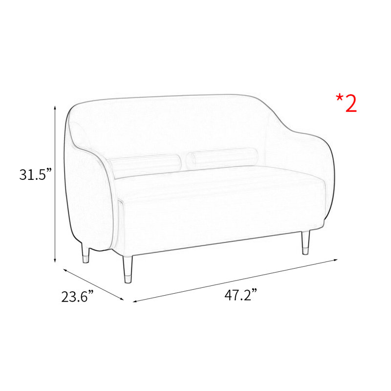 Causeuse Sharema, Similicuir blanc