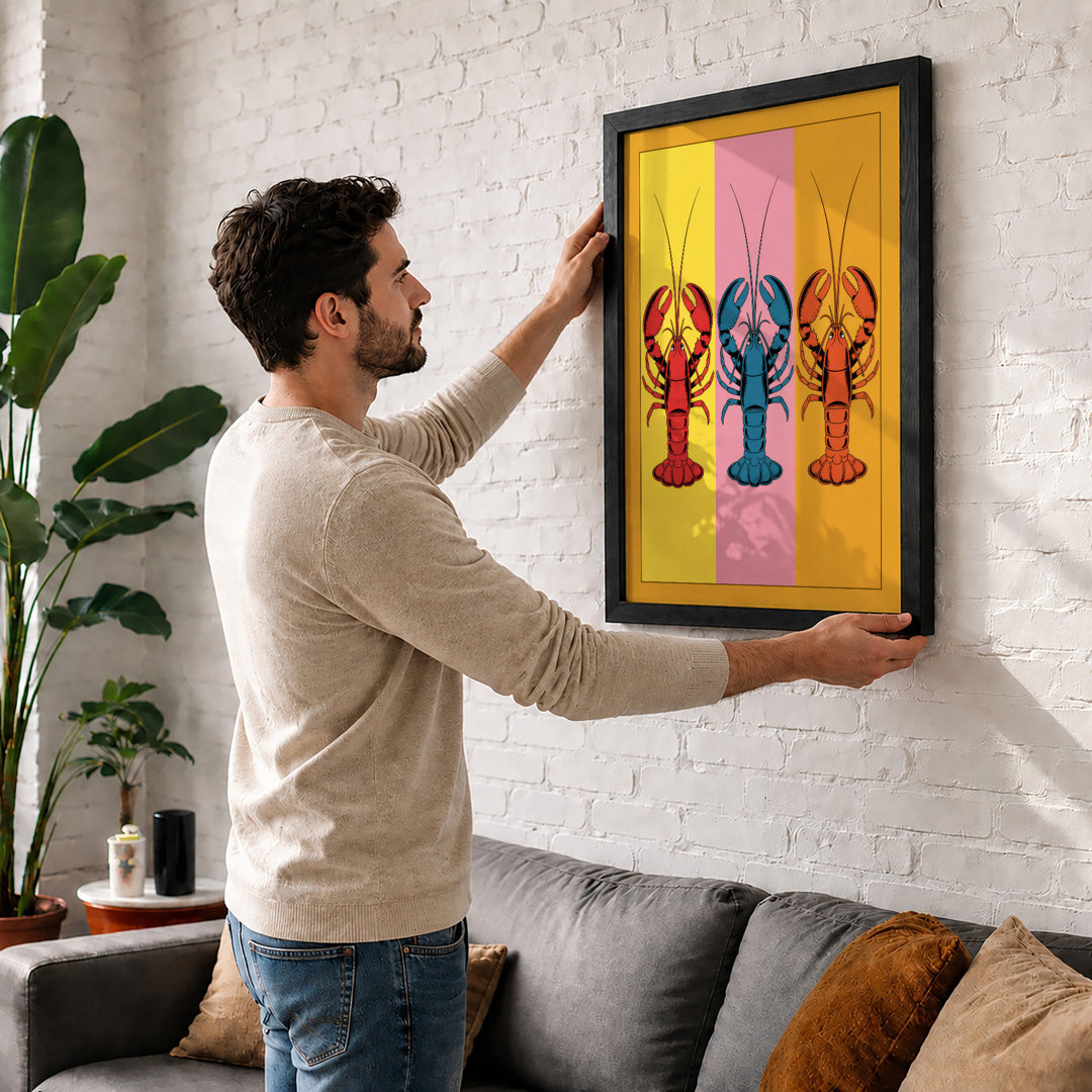 Lobster Trio Pop Art - Framed Print