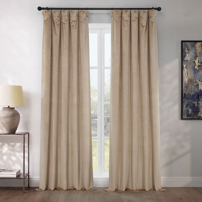 Rideaux en velours moelleux Matra pour chambre à coucher ‑ rideaux obscurcissants pour les fenêtres de salon, panneau simple